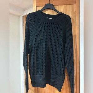Jcrew pointelle black sweater